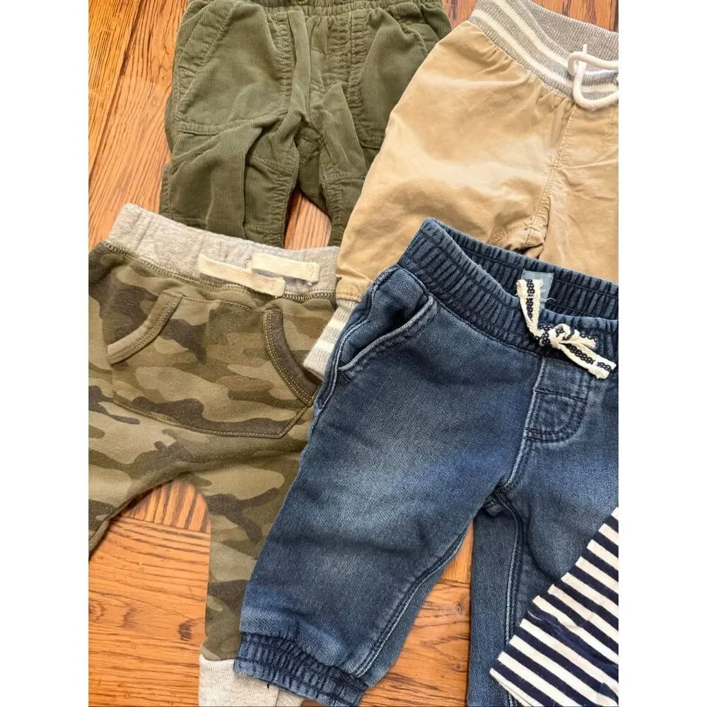 Lot of 6 Baby Gap Multicolor Hooded Cardigan Jacket and Pants Size 3-6 Months